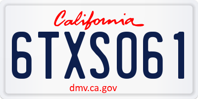CA license plate 6TXS061
