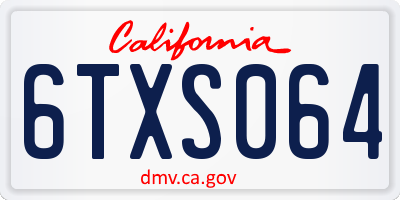 CA license plate 6TXS064