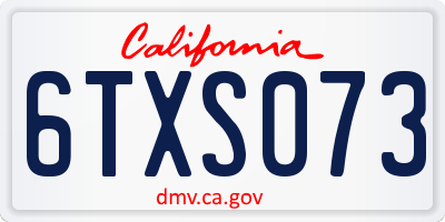 CA license plate 6TXS073