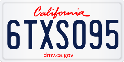 CA license plate 6TXS095