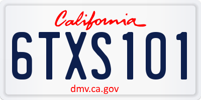 CA license plate 6TXS101