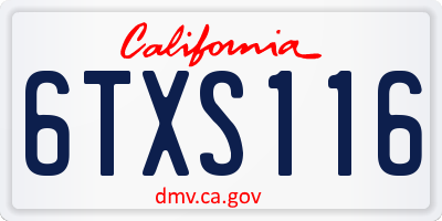 CA license plate 6TXS116