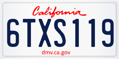 CA license plate 6TXS119