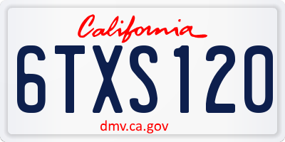 CA license plate 6TXS120