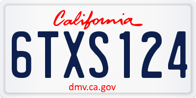 CA license plate 6TXS124