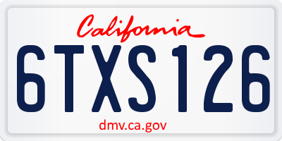 CA license plate 6TXS126