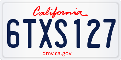 CA license plate 6TXS127