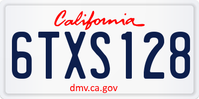 CA license plate 6TXS128