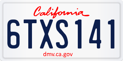 CA license plate 6TXS141