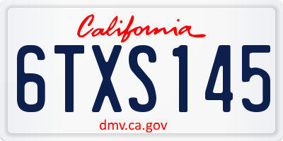 CA license plate 6TXS145