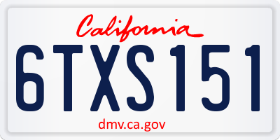 CA license plate 6TXS151