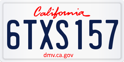 CA license plate 6TXS157