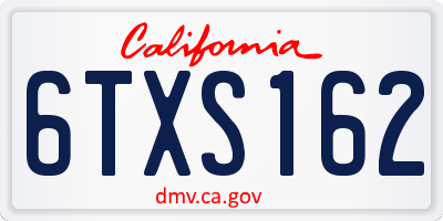 CA license plate 6TXS162
