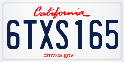 CA license plate 6TXS165