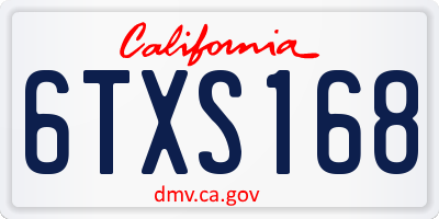 CA license plate 6TXS168