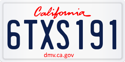 CA license plate 6TXS191