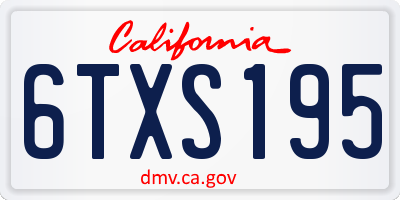 CA license plate 6TXS195