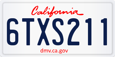 CA license plate 6TXS211