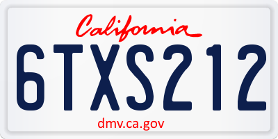 CA license plate 6TXS212
