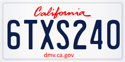 CA license plate 6TXS240