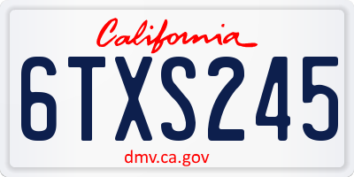CA license plate 6TXS245