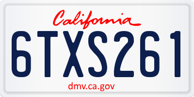 CA license plate 6TXS261