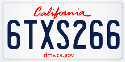 CA license plate 6TXS266