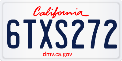 CA license plate 6TXS272