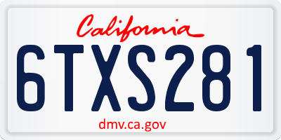 CA license plate 6TXS281
