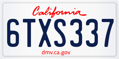 CA license plate 6TXS337