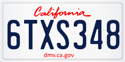 CA license plate 6TXS348