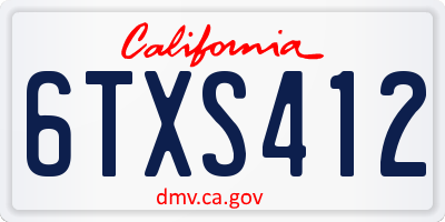 CA license plate 6TXS412