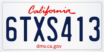 CA license plate 6TXS413