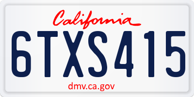 CA license plate 6TXS415