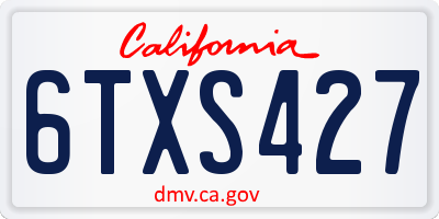 CA license plate 6TXS427