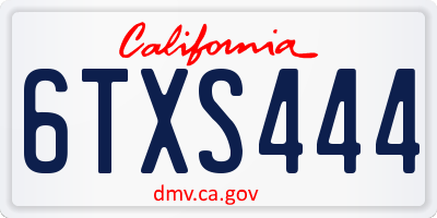 CA license plate 6TXS444