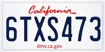 CA license plate 6TXS473