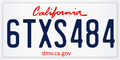 CA license plate 6TXS484