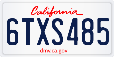 CA license plate 6TXS485