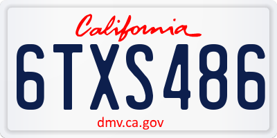 CA license plate 6TXS486