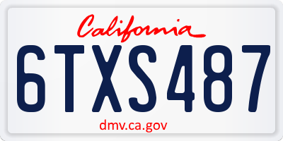 CA license plate 6TXS487