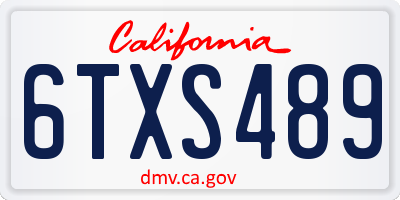 CA license plate 6TXS489