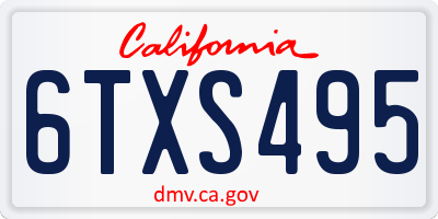 CA license plate 6TXS495
