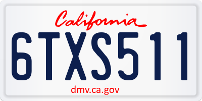CA license plate 6TXS511