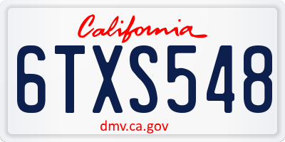 CA license plate 6TXS548