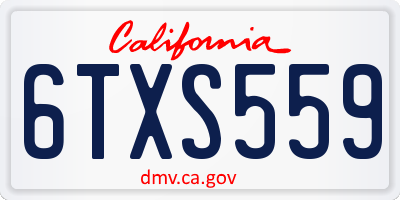 CA license plate 6TXS559