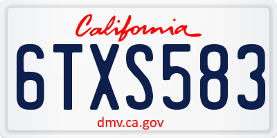 CA license plate 6TXS583