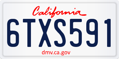CA license plate 6TXS591