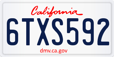 CA license plate 6TXS592