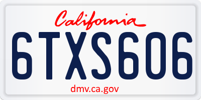 CA license plate 6TXS606